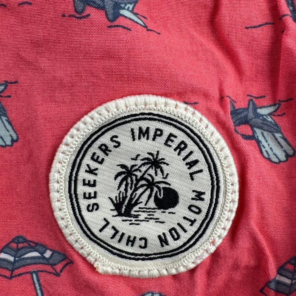 Imperial Motion Swim Shorts Mens L Chill Seekers Coral Pink Beach Print
